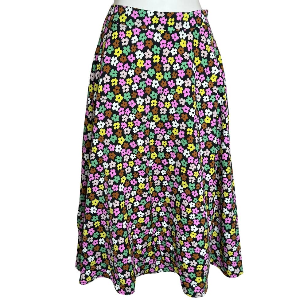 Unique Vintage Tulip B Floral A-line Swing Skirt L NWT